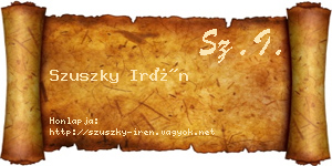 Szuszky Irén névjegykártya